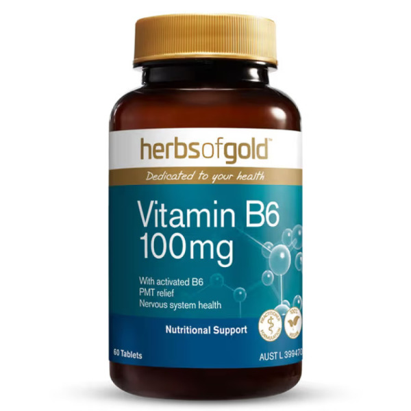 Herbs of Gold Vitamin B6 100mg 